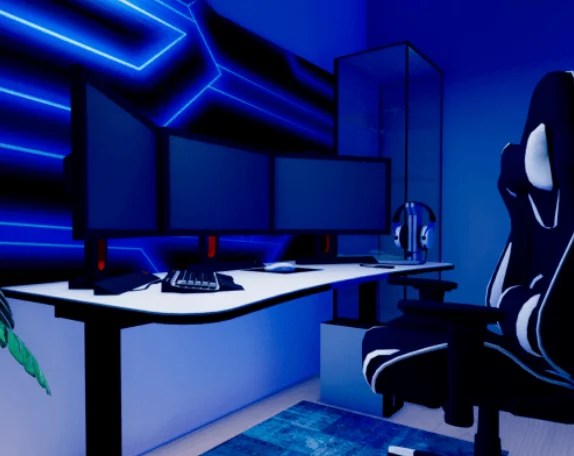 setup de escritorio cómodo, limpio y productivo